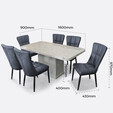 1.6M Rectangle Marble Dining Set E018+DC409